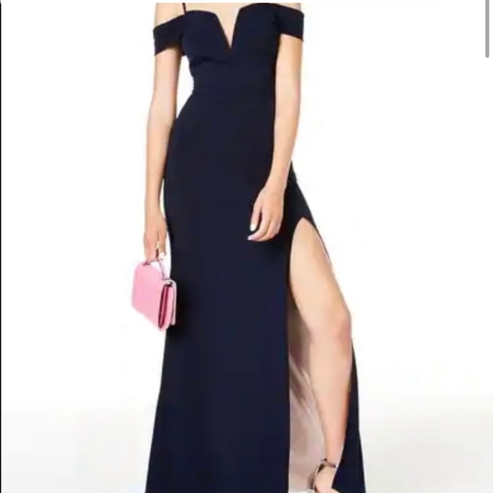 City studio navy blue gown